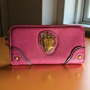 Juicy Couture Pink Wallet with Gold Emblem